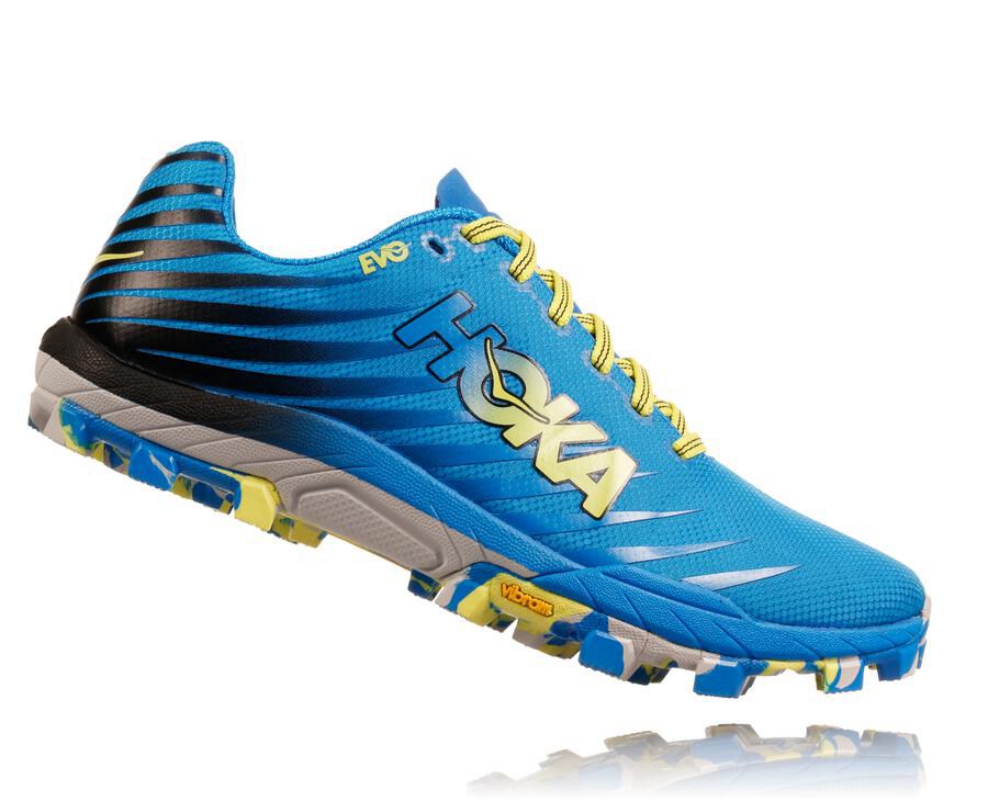 Tenis Hoka One One Trail Hombre Azules - Evo Jawz - DVRU23046